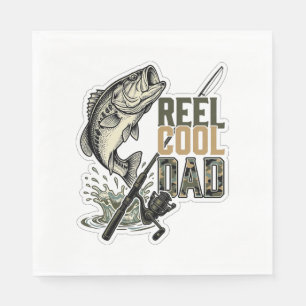 Servilleta De Papel Reel Cool Papá Pesca de Lubina Diseño de Grabado V