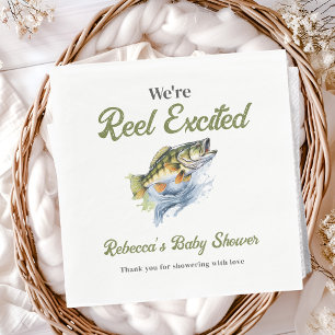 Servilleta De Papel Reel emocionada pescador de peces gordos Baby Show