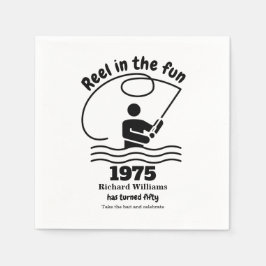 Servilleta De Papel Reel en el divertido pescador moderno 50 cumpleaño