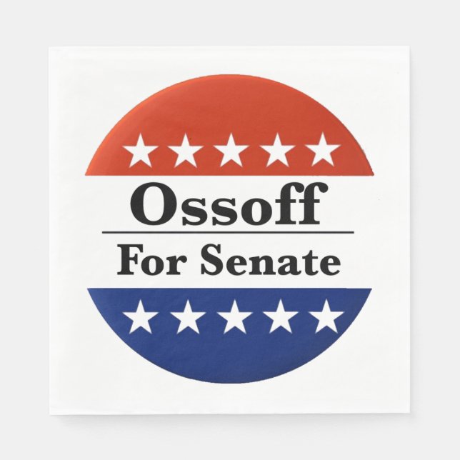Servilleta De Papel Reelegir al senador de Georgia Jon Ossoff en 2026 (Anverso)