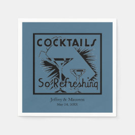 Servilleta De Papel Refrescando cócteles Fiesta azul Verde azulado