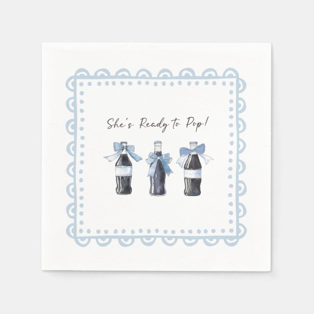 Servilleta De Papel Refresco de Bebé Azul Listo para POP  (Anverso)