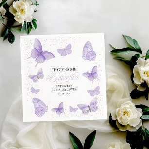 Servilleta De Papel Regaderame Morado Me Da Mariposas en el Jardín de
