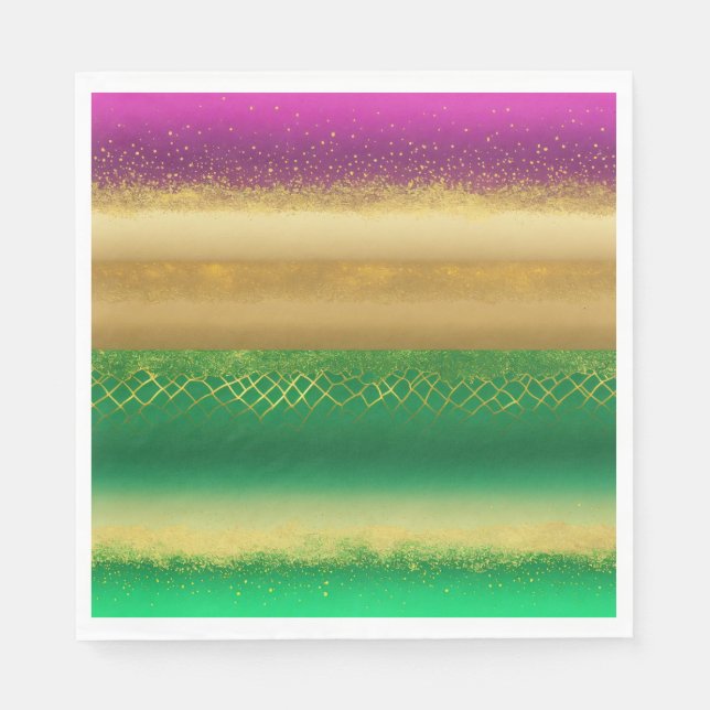 Servilleta De Papel "Regal Elegance: Green & Gold Paper"? (Anverso)
