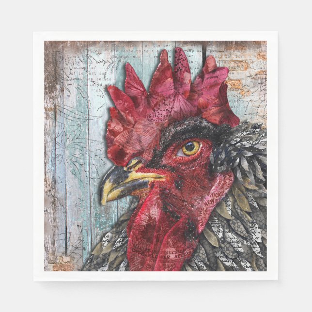 Servilleta De Papel Regal Rooster Napkin (Anverso)