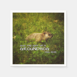 Servilleta De Papel Regale un Groundhog este año, servilletas