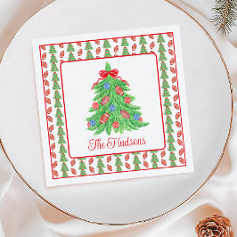 Servilleta De Papel Regalo de árbol de fútbol para Navidades de acuare