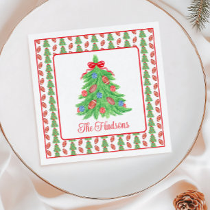Servilleta De Papel Regalo de árbol de fútbol para Navidades de acuare