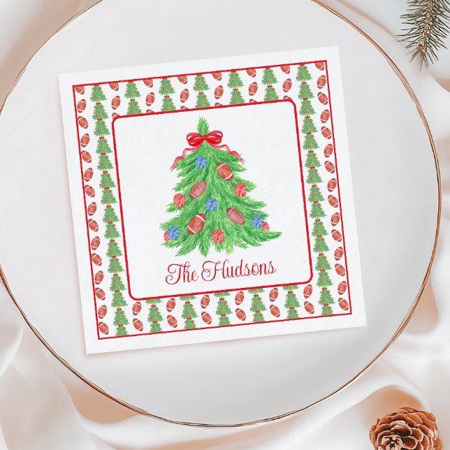 Servilleta De Papel Regalo de árbol de fútbol para Navidades de acuare (Subido por el creador)