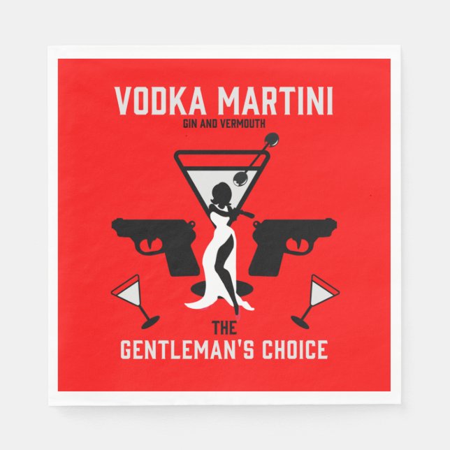 Servilleta De Papel Regalo de bebida Vodka Martini (Anverso)