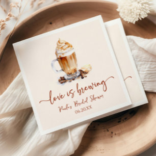 Servilleta De Papel Regalo de Boda de Amor que se está Preparando Café