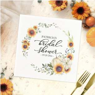 Servilleta De Papel Regalo de boda de girasoles y calabaza de otoño