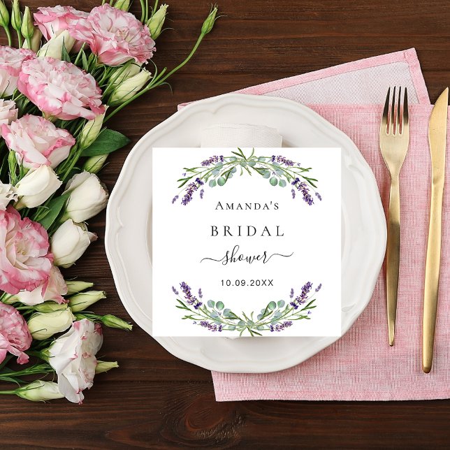 Servilleta De Papel Regalo de boda lavanda eucalipto verde (Subido por el creador)