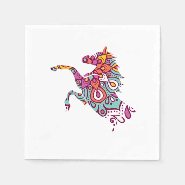 Servilleta De Papel Regalo de Carreras de caballos ecuestres estables  (Anverso)