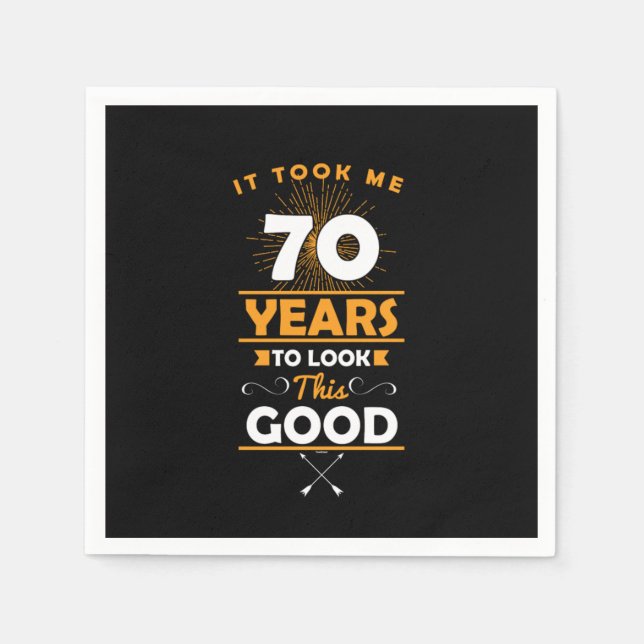 Servilleta De Papel Regalo de celebración de cumpleaños 70 me tomó 70  (Anverso)