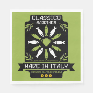 Servilleta De Papel Regalo de cocina impresa de arte sardino italiano