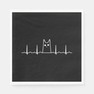 Servilleta De Papel regalo de corazón para niños de gato negro