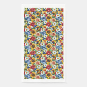 Servilleta De Papel Regalo de Cumpleaños   Arreglo Floral Vibrante