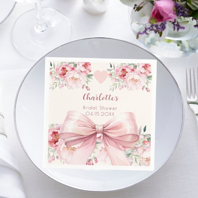 Servilleta De Papel Regalo de Despedida de Soltera lazo rosa botella c (Subido por el creador)