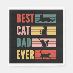 Servilleta De Papel Regalo de gato papá gato el mejor papá gato vintag