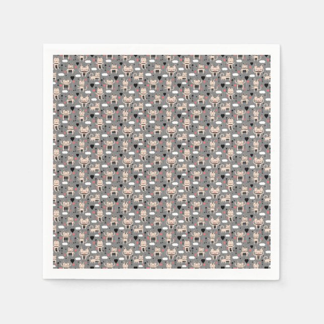 Servilleta De Papel Regalo de gato | Patrón De Gato Cuto Chileno (Anverso)