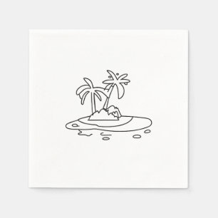 Servilleta De Papel regalo de Isla del Paraíso, dibujo lineal