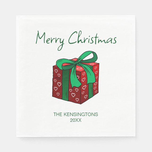 Servilleta De Papel Regalo de Navidad (Anverso)