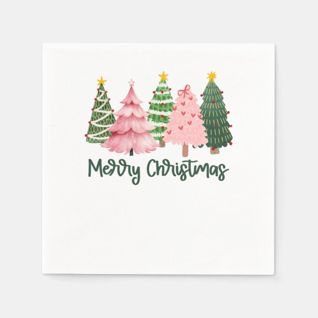 Servilleta De Papel Regalo de Navidad Árbol de Navidad Alegre (Anverso)