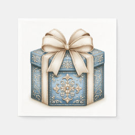 Servilleta De Papel Regalo de Navidad Azul