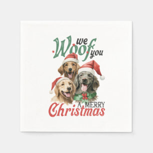Servilleta De Papel Regalo de Navidad Woof Merry Christmas
