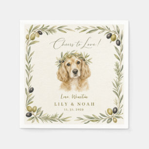 Servilleta De Papel Regalo de olivo de boda de perro Cocker Spaniel pe