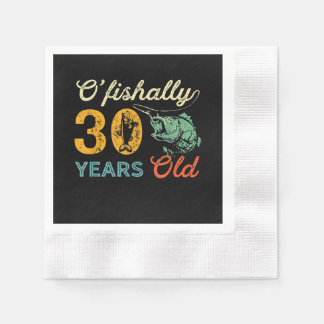 Servilleta De Papel Regalo de pesca de cumpleaños Retro 30 Turno de 30