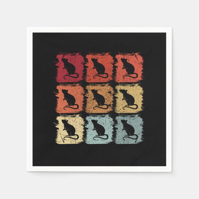 Servilleta De Papel Regalo de Rat Rodent de arte pop retro (Anverso)