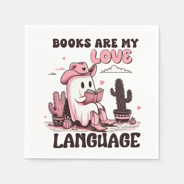 Servilleta De Papel Regalo de San Valentín | Los Libros Son Mi Lenguaj (Anverso)