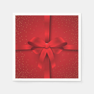 Servilleta De Papel Regalo de vacaciones de los Navidades Big Red Bow