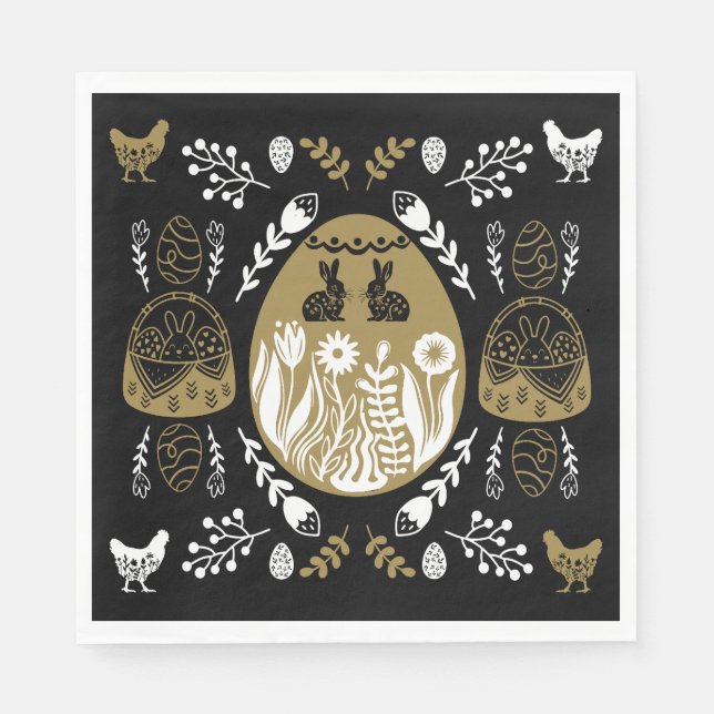 Servilleta De Papel Regalo de vacaciones de Pascua de Abril (Anverso)