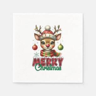 Servilleta De Papel Regalo navideño Feliz reno navideño