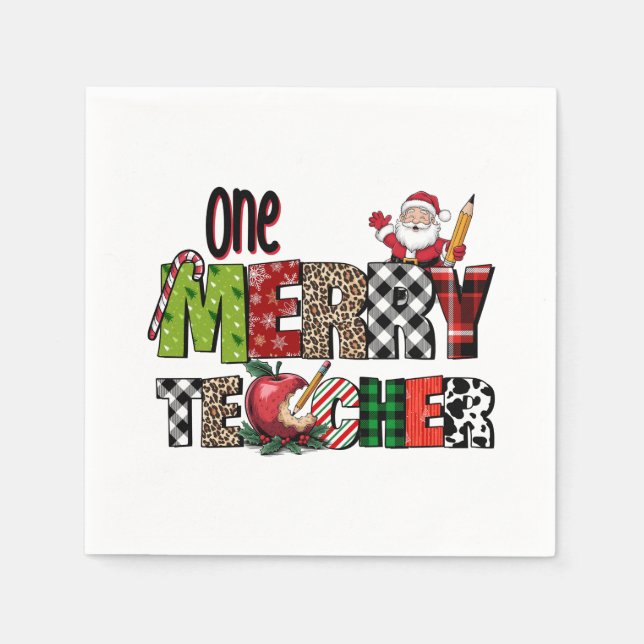 Servilleta De Papel Regalo para Maestro | Un Maestro Alegre (Anverso)