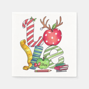 Servilleta De Papel Regalo para maestros Lápiz de manzana de amor