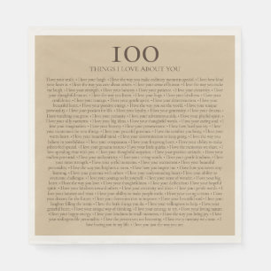 Servilleta De Papel Regalo personalizable de 100 cosas que amo de ti