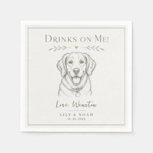Servilleta De Papel Regalo personalizado para bodas de Golden Retrieve