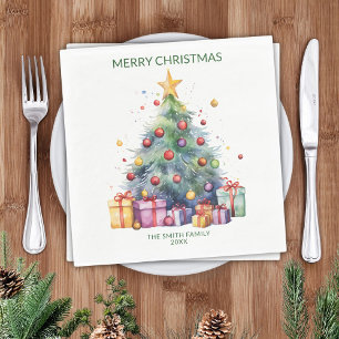 Servilleta De Papel Regalos de árbol de Navidad Partido Verde