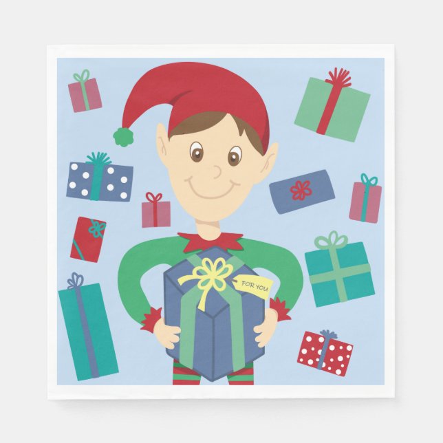 Servilleta De Papel Regalos de embalaje de Elf (Anverso)