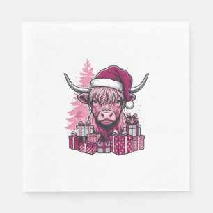 Servilleta De Papel Regalos de Navidad de Vaca de las Tierras Altas Ro