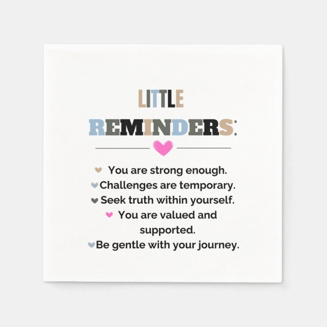 Servilleta De Papel Regalos motivacionales inspiradores Pequeños Recor (Anverso)
