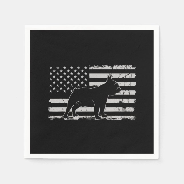 Servilleta De Papel Regalos patrióticos de amantes del Bulldog francés (Anverso)