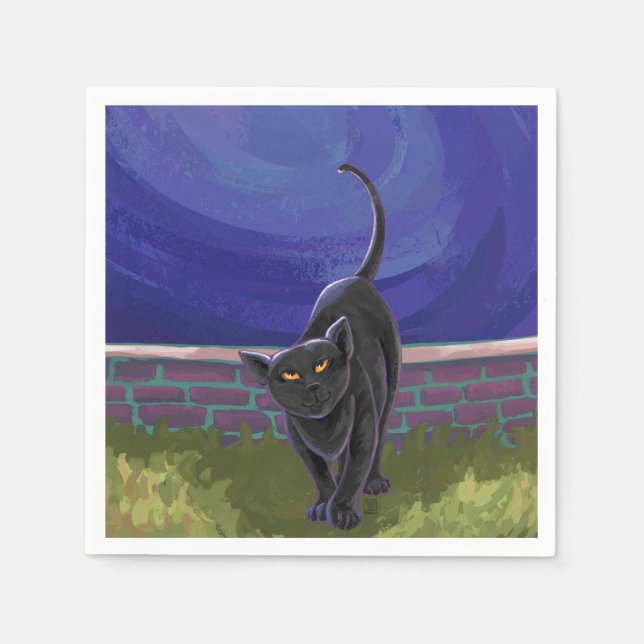 Servilleta De Papel Regalos y accesorios para gatos negros (Anverso)