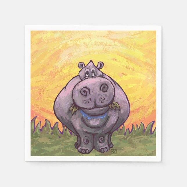 Servilleta De Papel Regalos y accesorios para hipopótamos (Anverso)