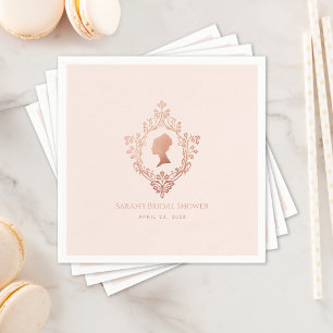 Servilleta De Papel Regencia Rosa Elegante Cresta Vintage Ducha de Nov