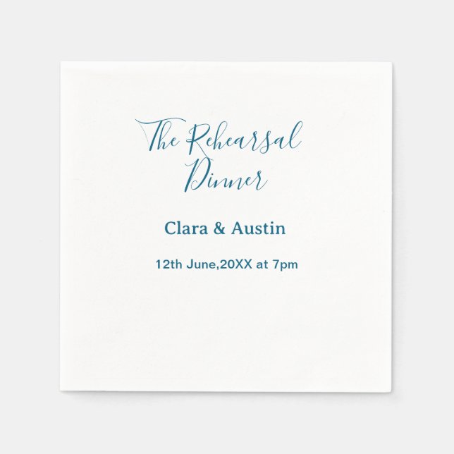 Servilleta De Papel Rehearsal dinner the night before simple minimal m (Anverso)